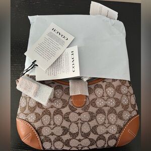 COACH Crystal Signature Jacquard Hamptons Hobo